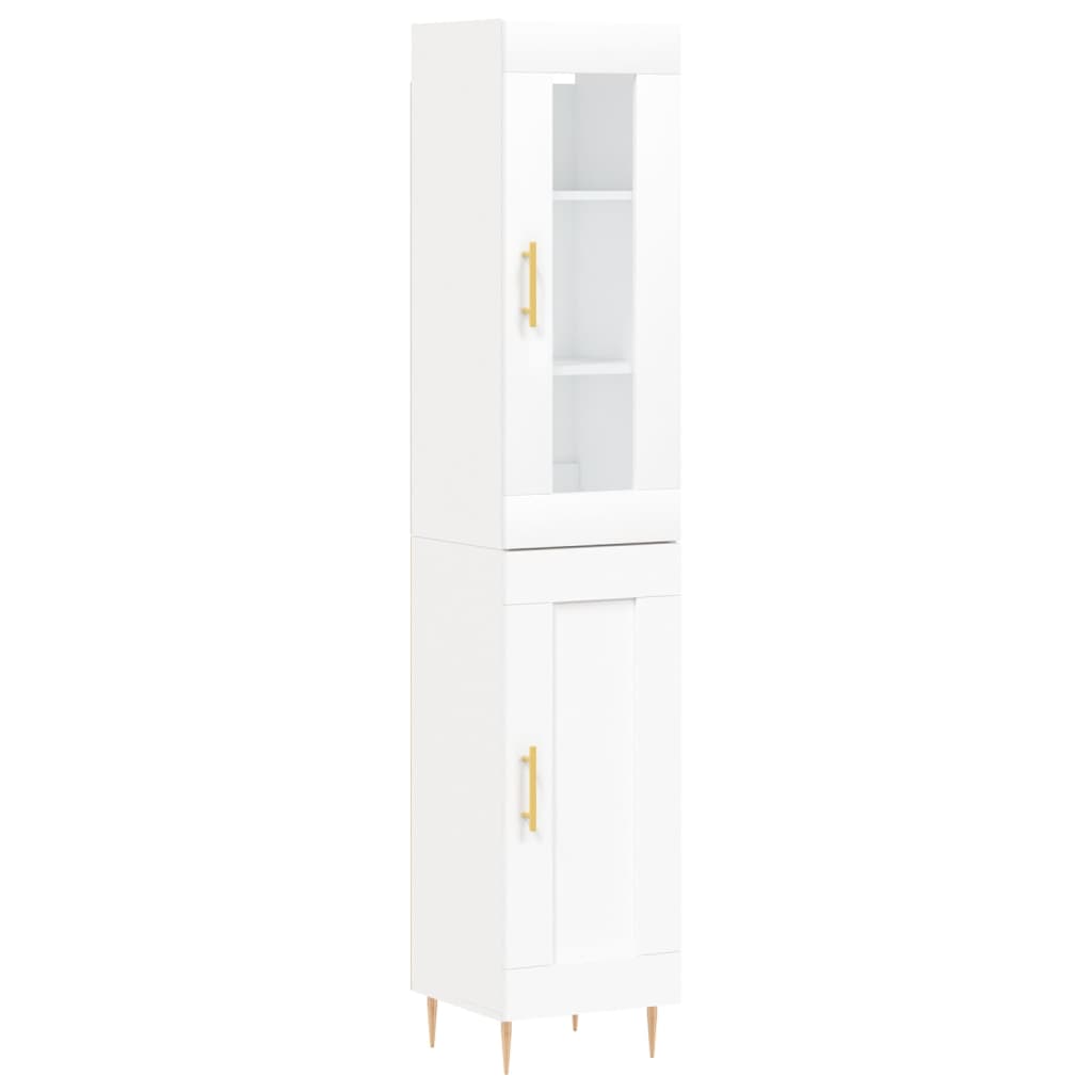 Image Buffet haut Blanc 34,5x34x180 cm Bois d'ingénierie | Xios Store SNC vidaXL Xios Store SNC