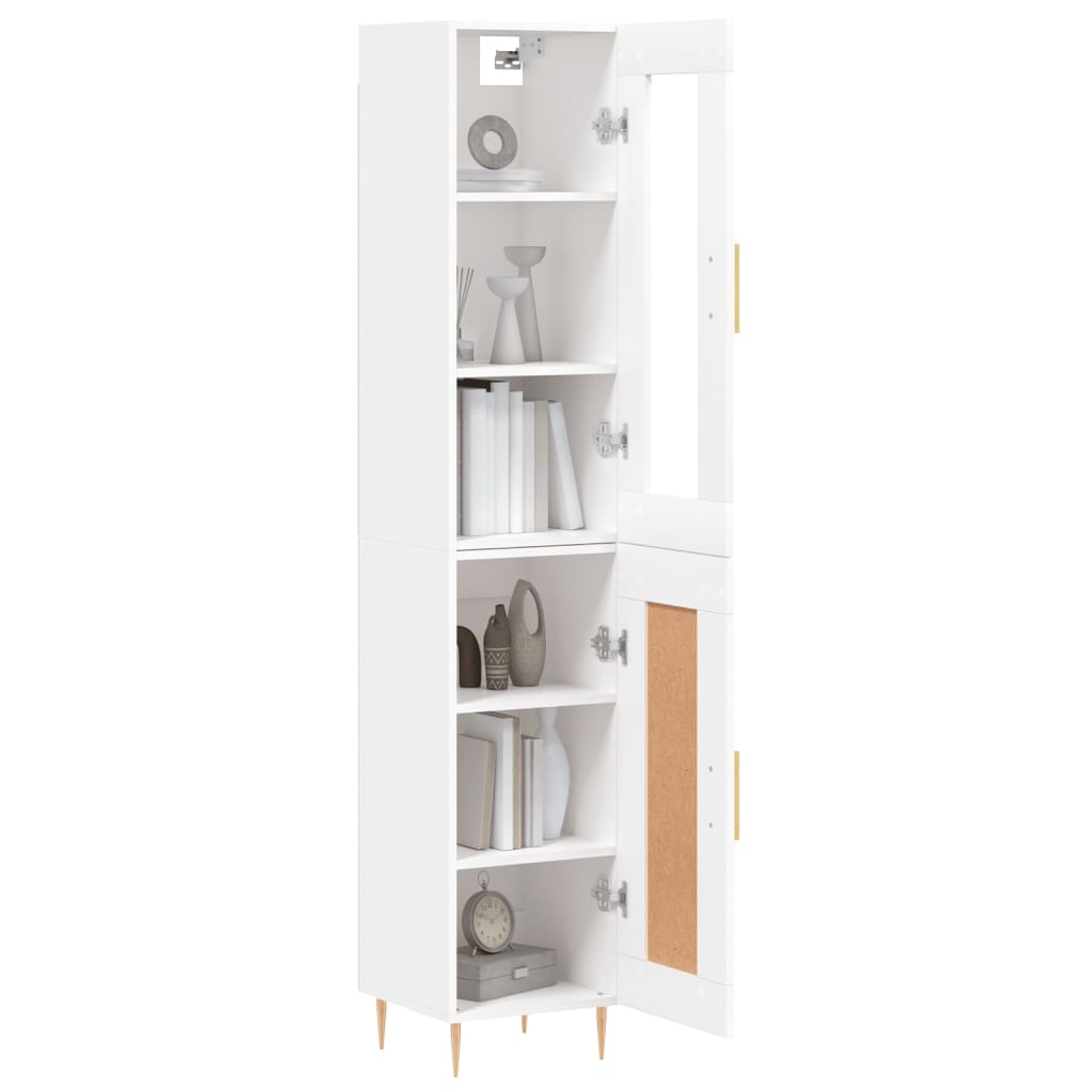 Image Buffet haut Blanc 34,5x34x180 cm Bois d'ingénierie | Xios Store SNC vidaXL Xios Store SNC