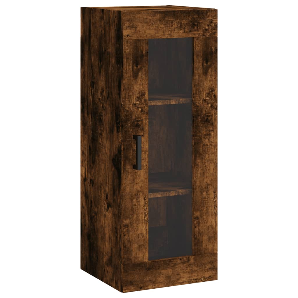 Image Buffet haut Chêne fumé 34,5x34x180 cm Bois d'ingénierie | Xios Store SNC vidaXL Xios Store SNC