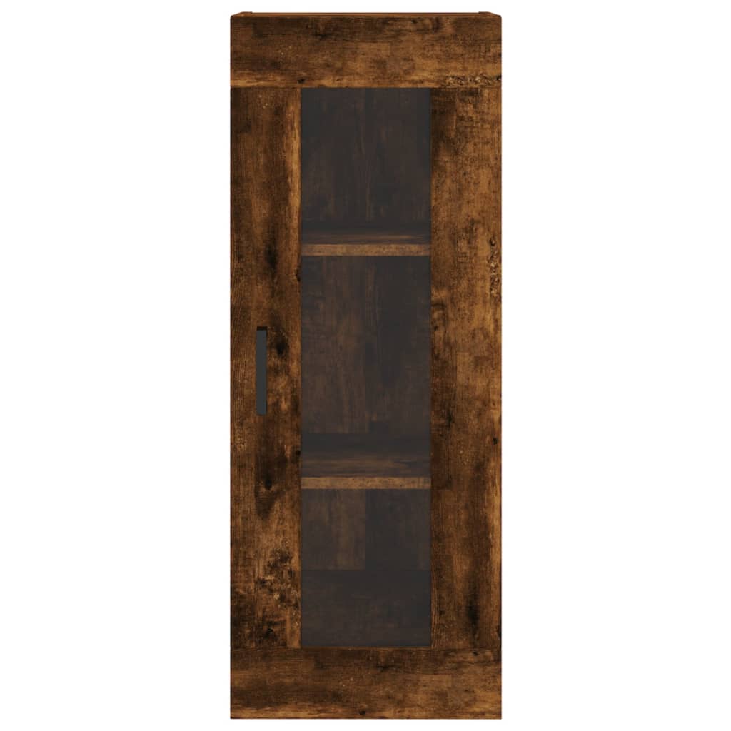 Image Buffet haut Chêne fumé 34,5x34x180 cm Bois d'ingénierie | Xios Store SNC vidaXL Xios Store SNC