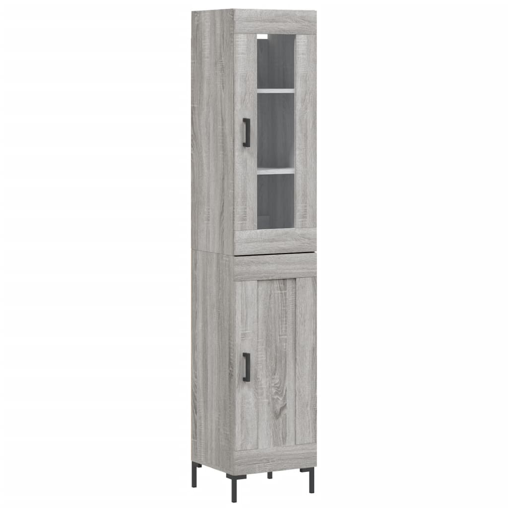 Image Buffet haut Sonoma gris 34,5x34x180 cm Bois d'ingénierie | Xios Store SNC vidaXL Xios Store SNC