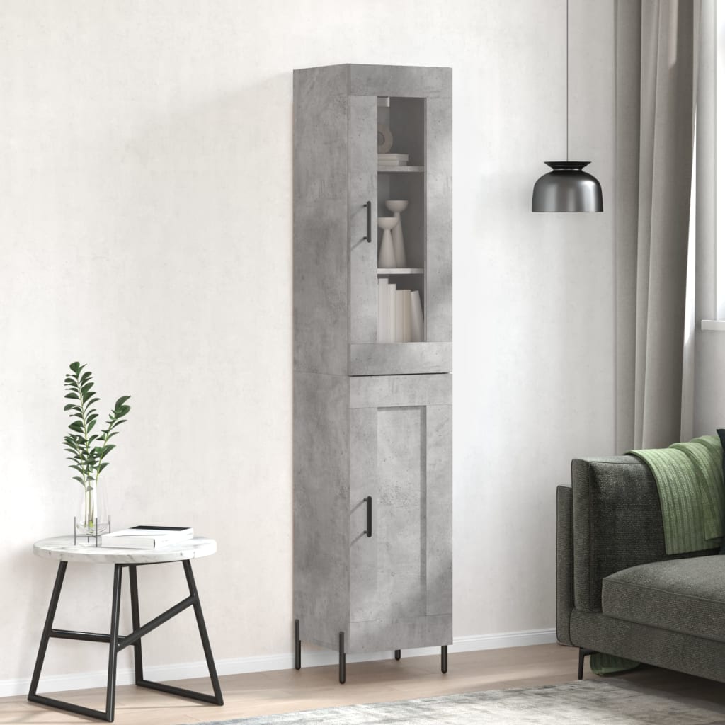 Image Buffet haut Gris béton 34,5x34x180 cm Bois d'ingénierie | Xios Store SNC vidaXL Xios Store SNC