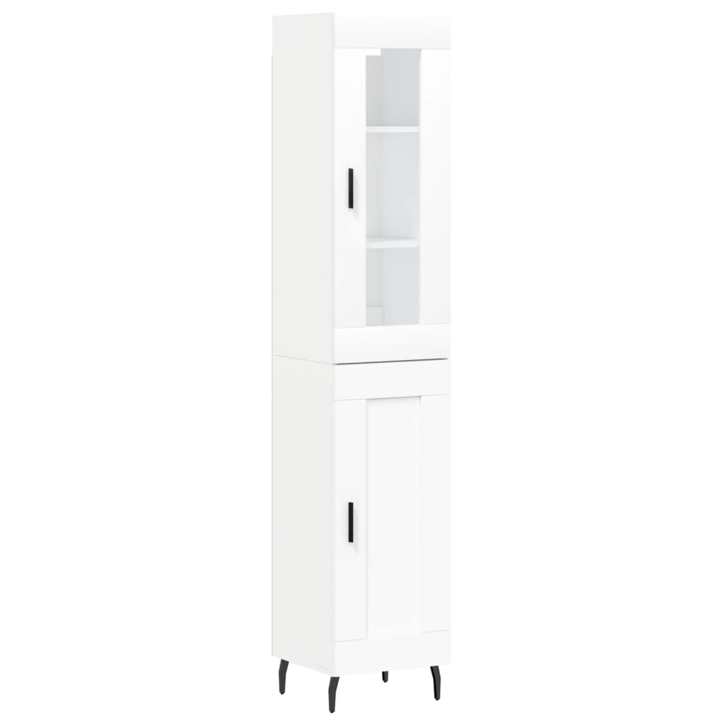 Image Buffet haut Blanc 34,5x34x180 cm Bois d'ingénierie | Xios Store SNC vidaXL Xios Store SNC