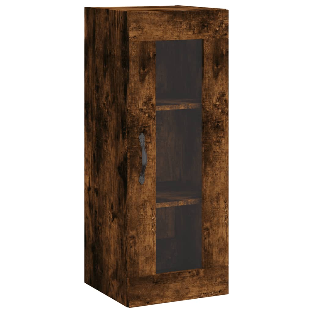 Image Buffet haut Chêne fumé 34,5x34x180 cm Bois d'ingénierie | Xios Store SNC vidaXL Xios Store SNC