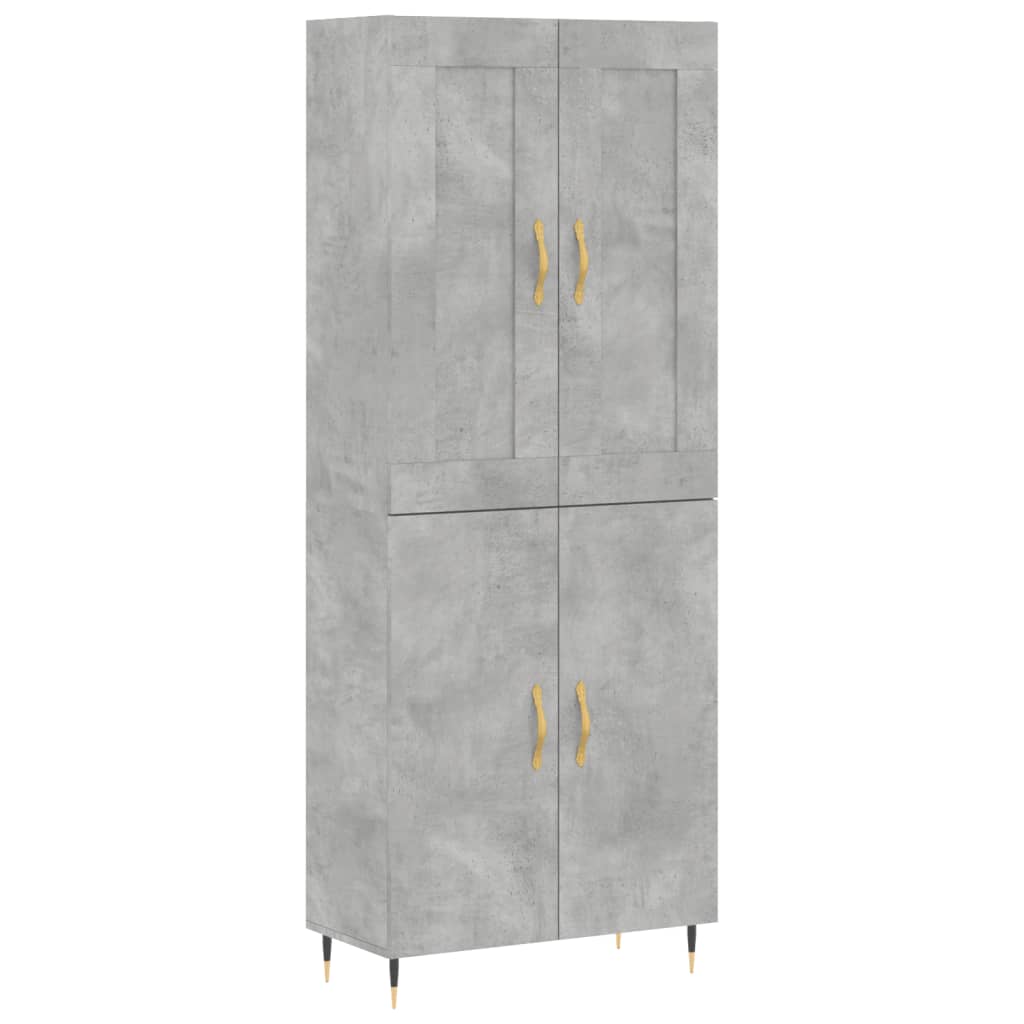 Image Buffet haut Gris béton 69,5x34x180 cm Bois d'ingénierie | Xios Store SNC vidaXL Xios Store SNC