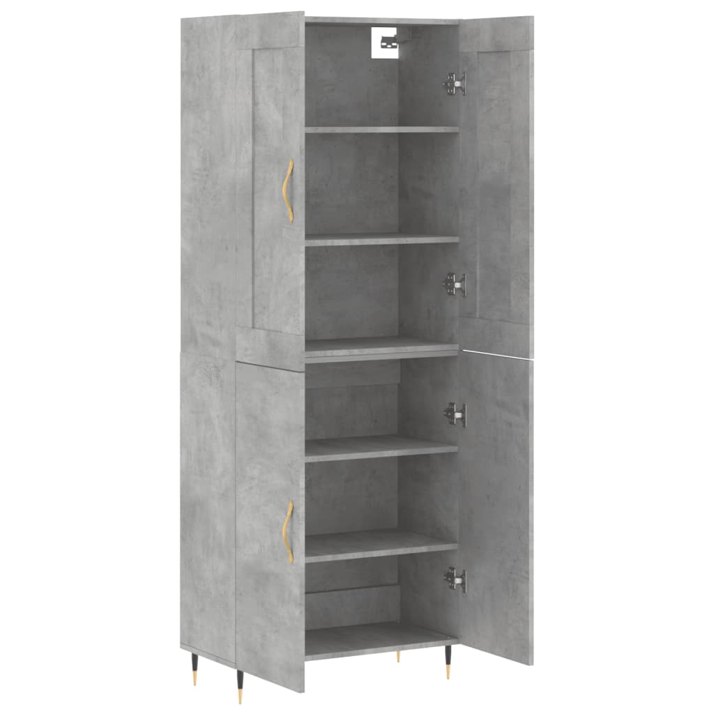 Image Buffet haut Gris béton 69,5x34x180 cm Bois d'ingénierie | Xios Store SNC vidaXL Xios Store SNC