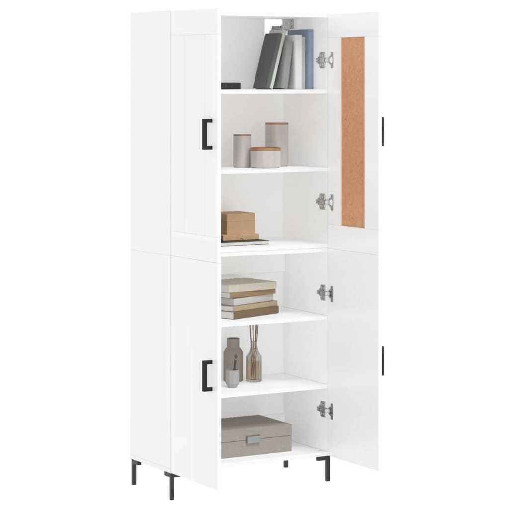 Image Buffet haut Blanc brillant 69,5x34x180 cm Bois d'ingénierie | Xios Store SNC vidaXL Xios Store SNC