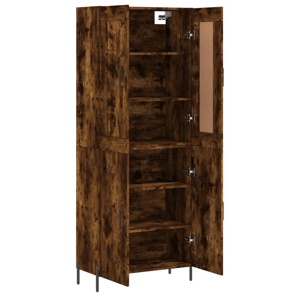 Image Buffet haut Chêne fumé 69,5x34x180 cm Bois d'ingénierie | Xios Store SNC vidaXL Xios Store SNC