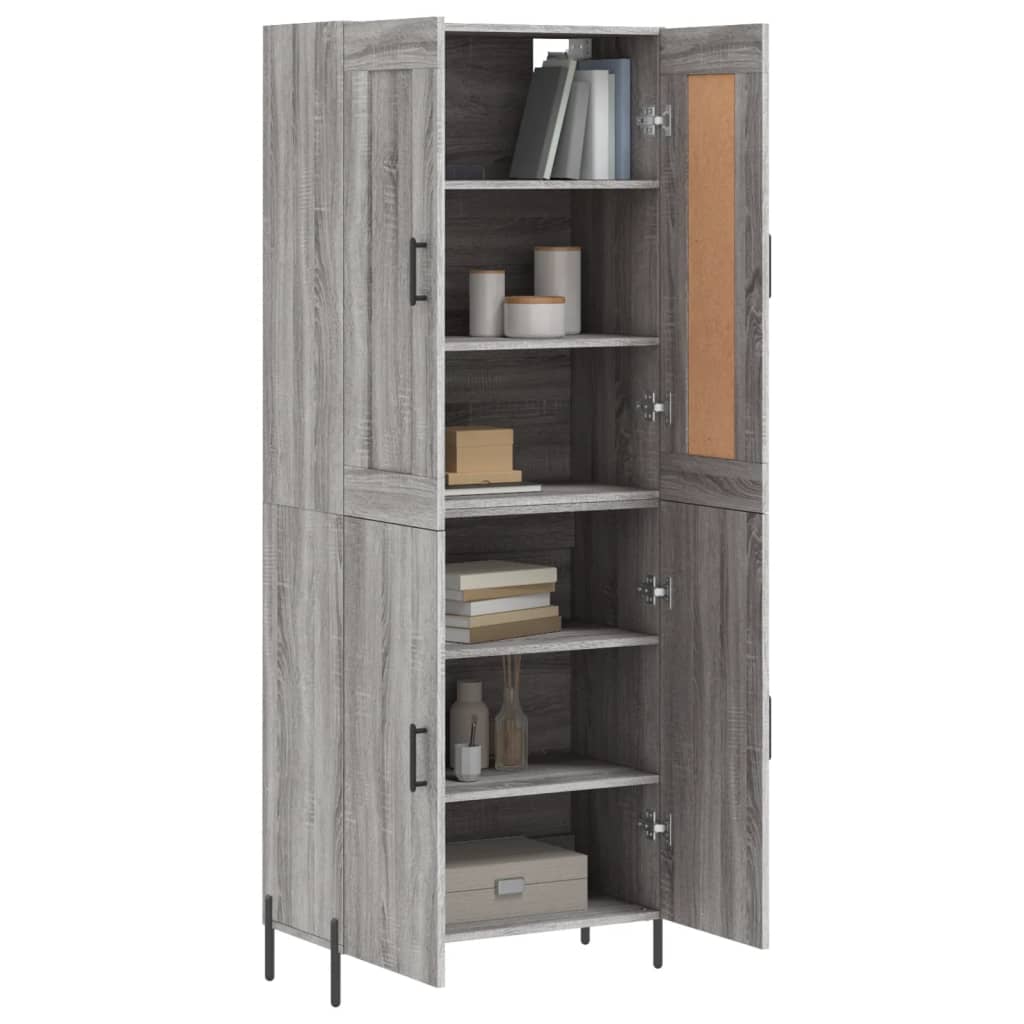 Image Buffet haut Sonoma gris 69,5x34x180 cm Bois d'ingénierie | Xios Store SNC vidaXL Xios Store SNC