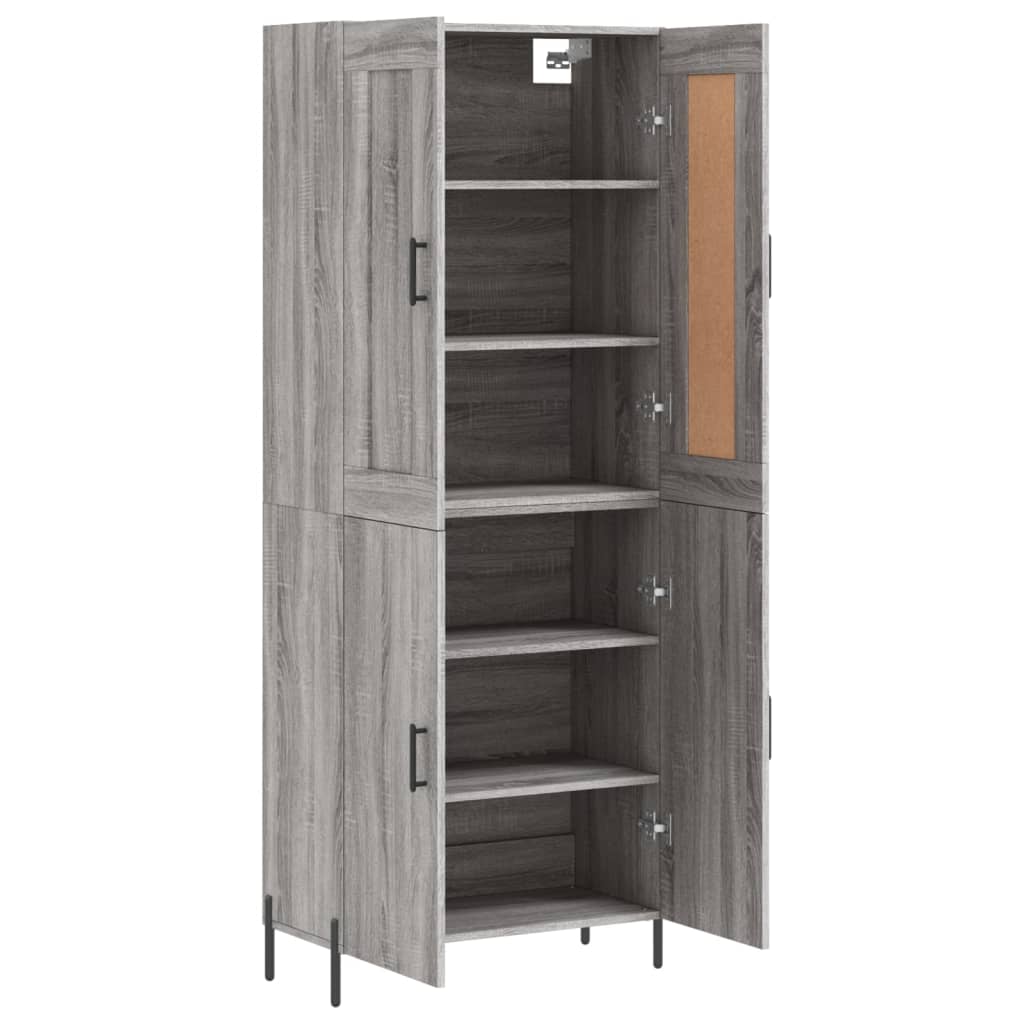 Image Buffet haut Sonoma gris 69,5x34x180 cm Bois d'ingénierie | Xios Store SNC vidaXL Xios Store SNC