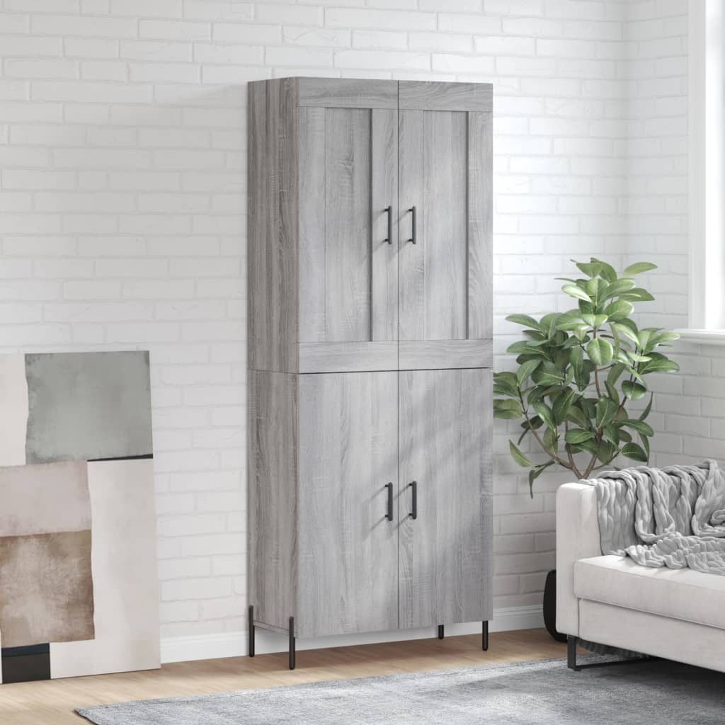 Image Buffet haut Sonoma gris 69,5x34x180 cm Bois d'ingénierie | Xios Store SNC vidaXL Xios Store SNC