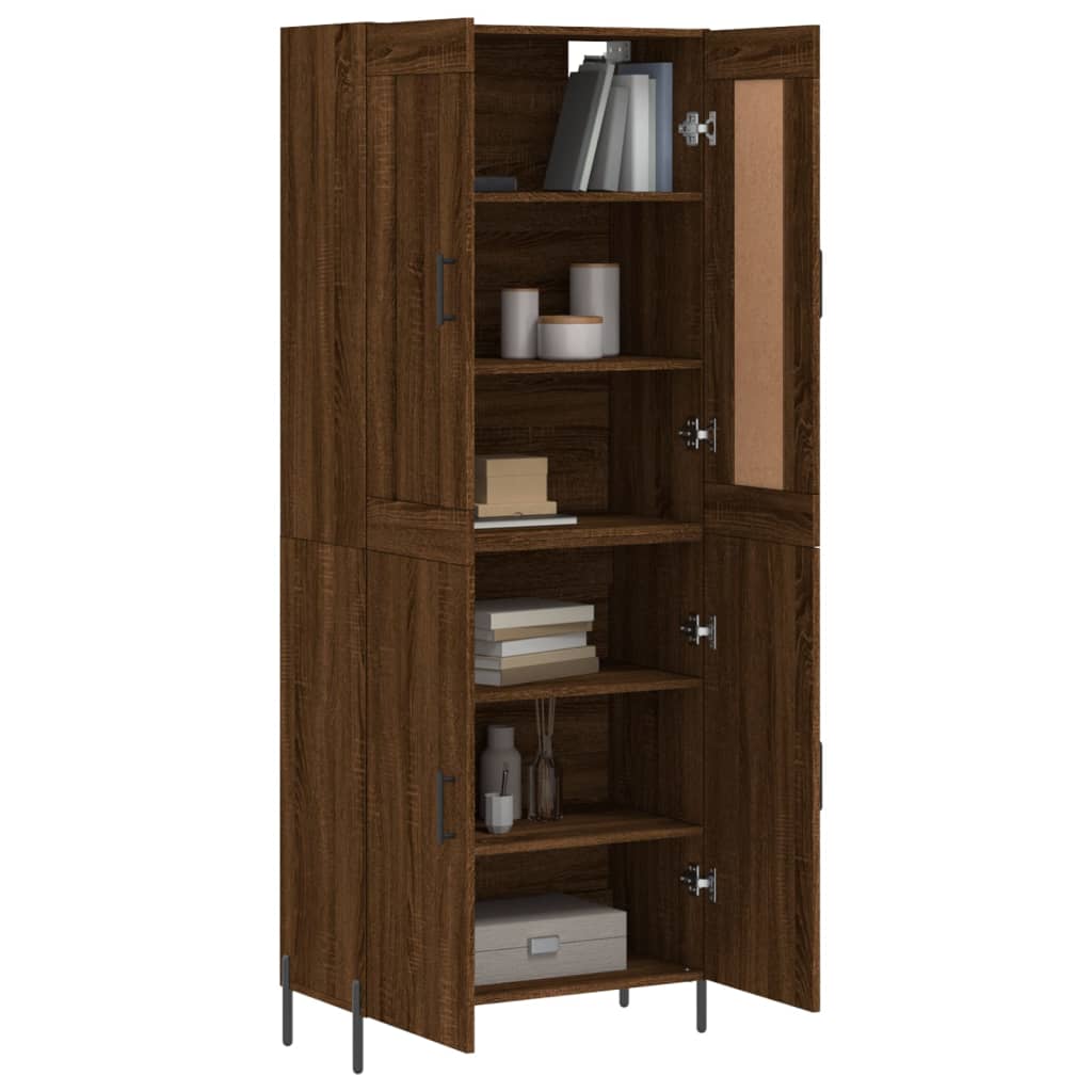 Image Buffet haut Chêne marron 69,5x34x180 cm Bois d'ingénierie | Xios Store SNC vidaXL Xios Store SNC