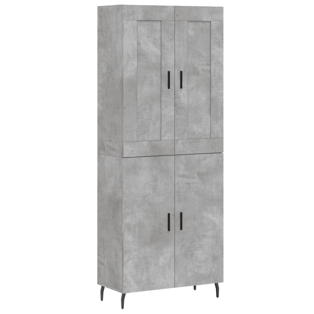 Image Buffet haut Gris béton 69,5x34x180 cm Bois d'ingénierie | Xios Store SNC vidaXL Xios Store SNC