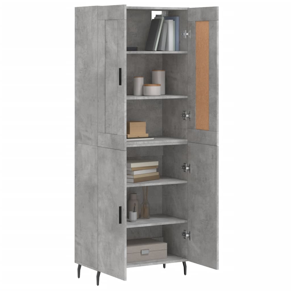 Image Buffet haut Gris béton 69,5x34x180 cm Bois d'ingénierie | Xios Store SNC vidaXL Xios Store SNC