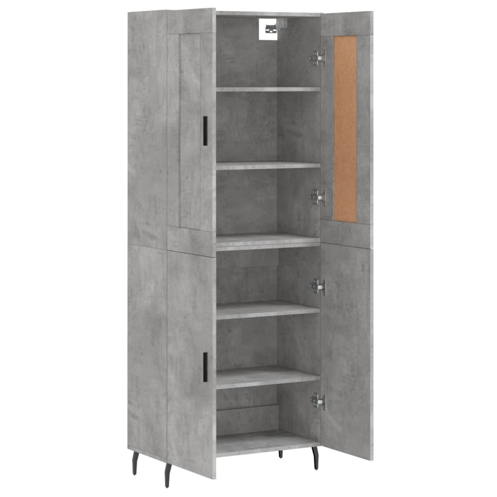 Image Buffet haut Gris béton 69,5x34x180 cm Bois d'ingénierie | Xios Store SNC vidaXL Xios Store SNC