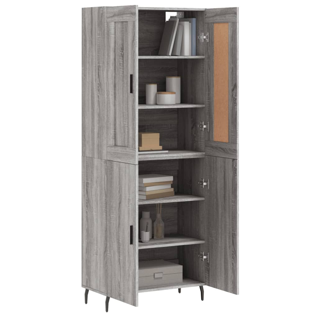 Image Buffet haut Sonoma gris 69,5x34x180 cm Bois d'ingénierie | Xios Store SNC vidaXL Xios Store SNC