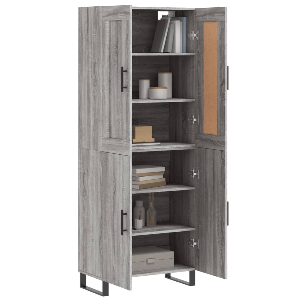 Image Buffet haut Sonoma gris 69,5x34x180 cm Bois d'ingénierie | Xios Store SNC vidaXL Xios Store SNC