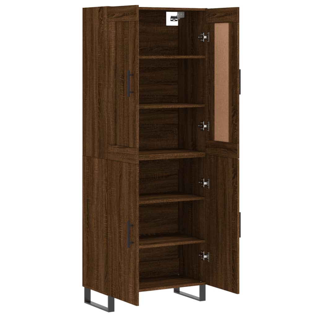 Image Buffet haut Chêne marron 69,5x34x180 cm Bois d'ingénierie | Xios Store SNC vidaXL Xios Store SNC