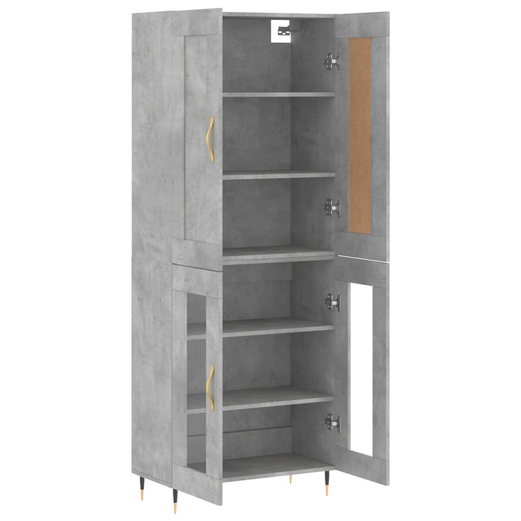 Image Buffet haut Gris béton 69,5x34x180 cm Bois d'ingénierie | Xios Store SNC vidaXL Xios Store SNC