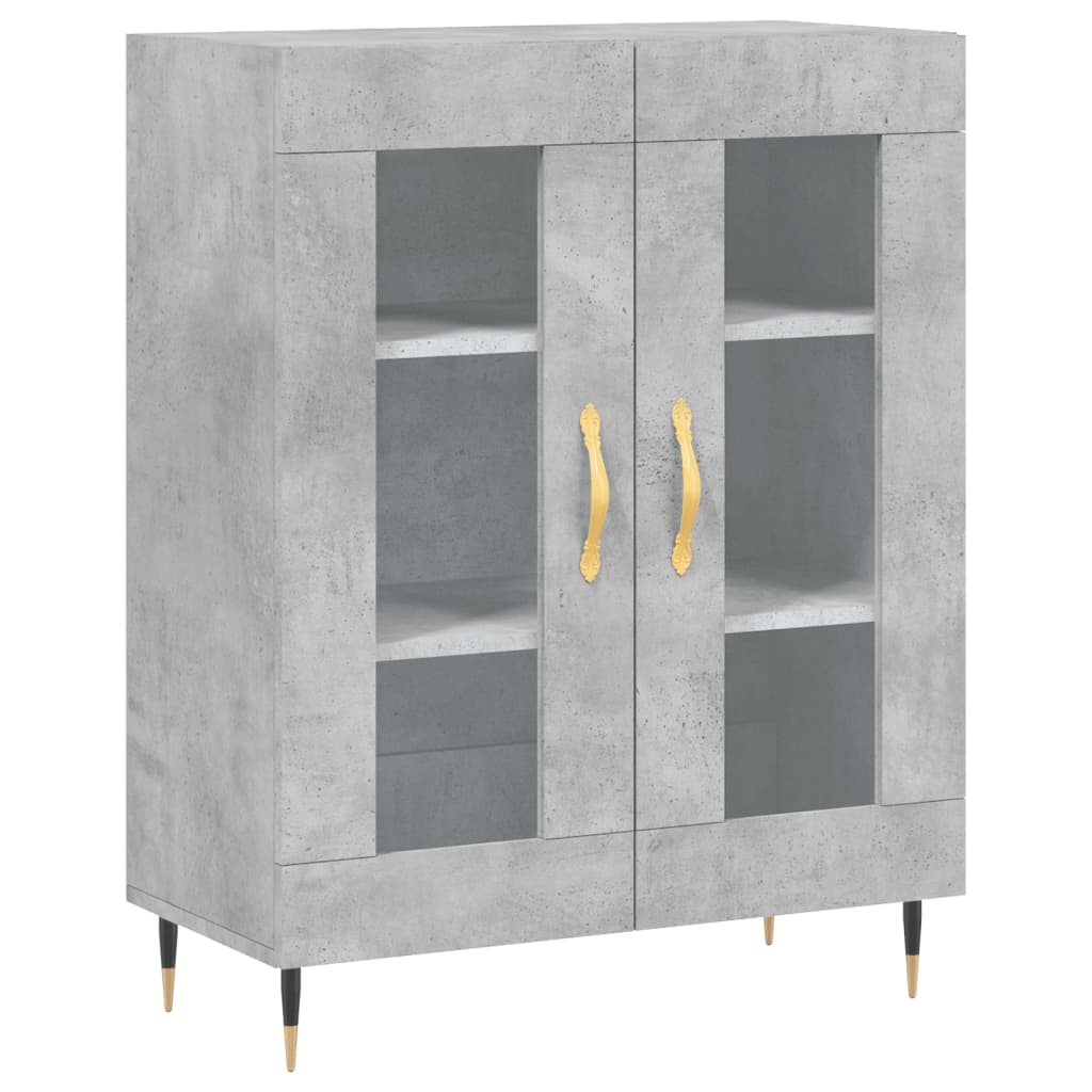 Image Buffet haut Gris béton 69,5x34x180 cm Bois d'ingénierie | Xios Store SNC vidaXL Xios Store SNC