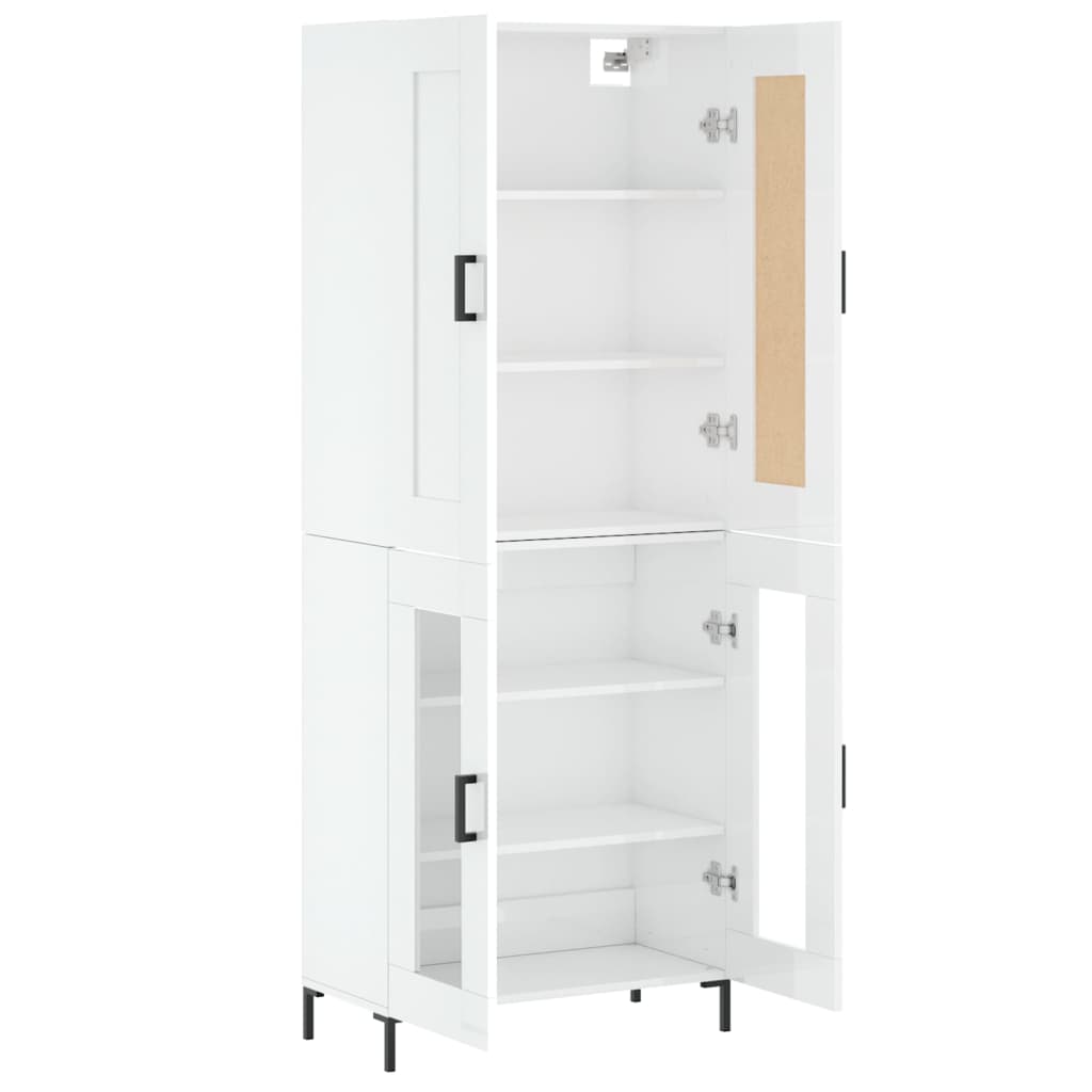 Image Buffet haut Blanc brillant 69,5x34x180 cm Bois d'ingénierie | Xios Store SNC vidaXL Xios Store SNC