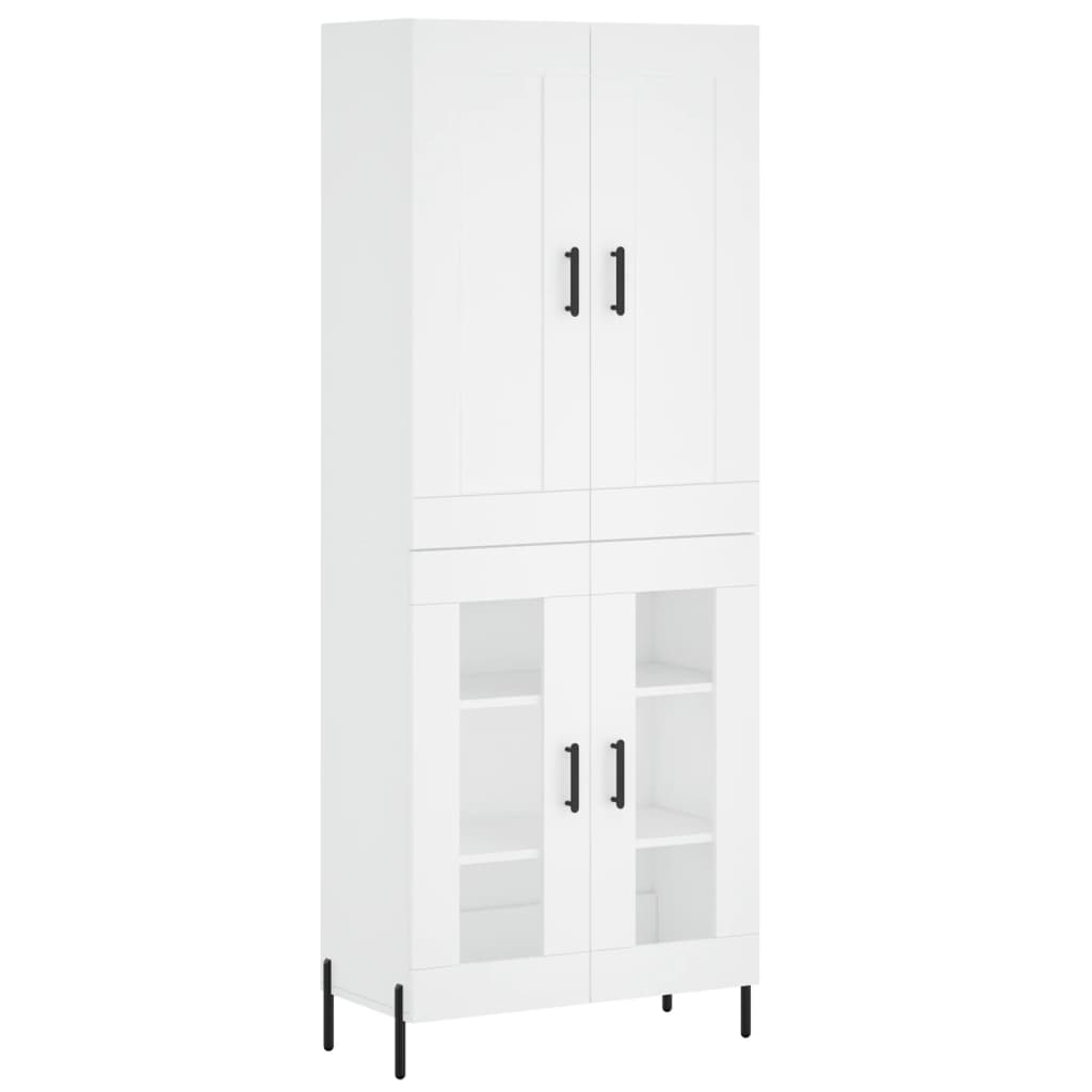 Image Buffet haut Blanc 69,5x34x180 cm Bois d'ingénierie | Xios Store SNC vidaXL Xios Store SNC