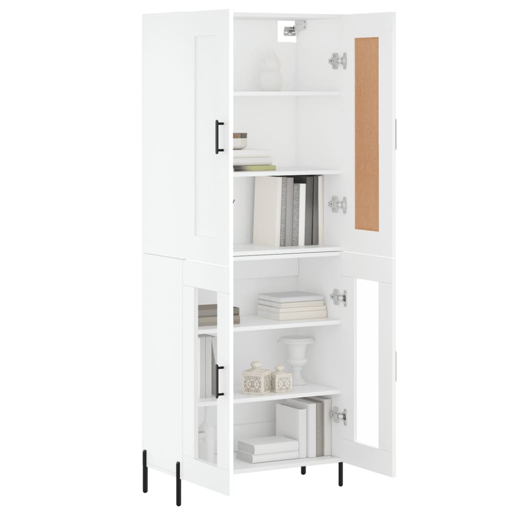 Image Buffet haut Blanc 69,5x34x180 cm Bois d'ingénierie | Xios Store SNC vidaXL Xios Store SNC