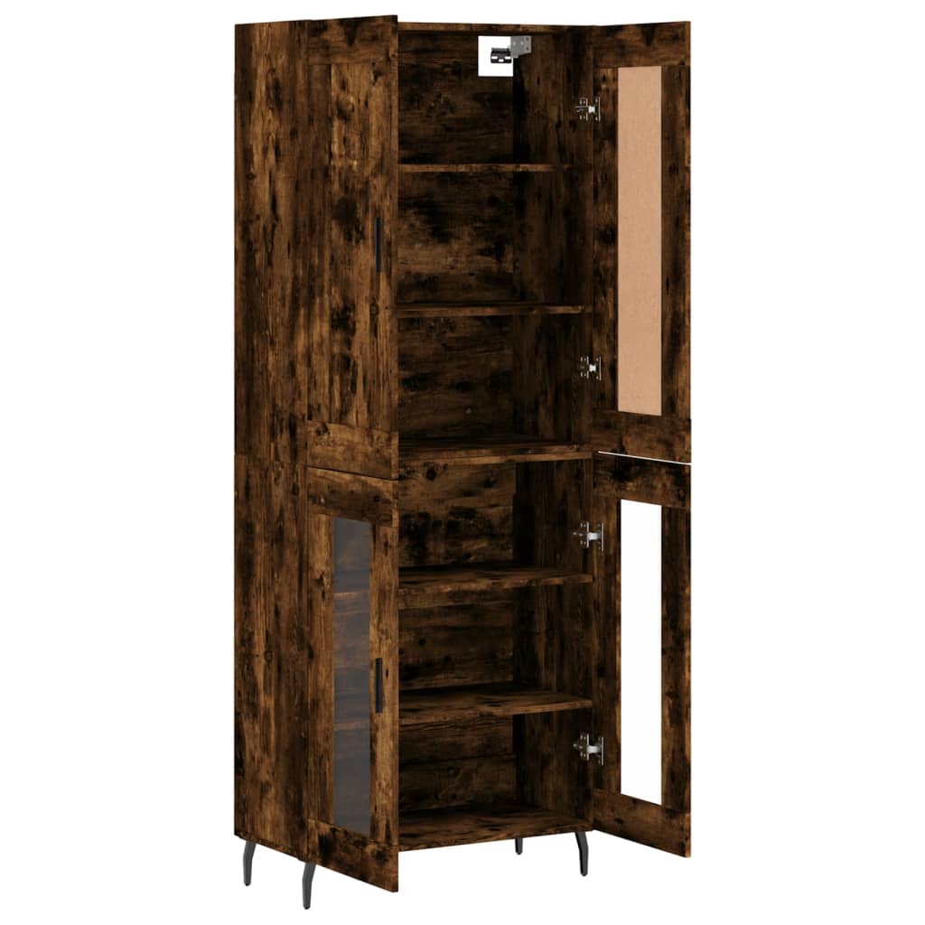 Image Buffet haut Chêne fumé 69,5x34x180 cm Bois d'ingénierie | Xios Store SNC vidaXL Xios Store SNC