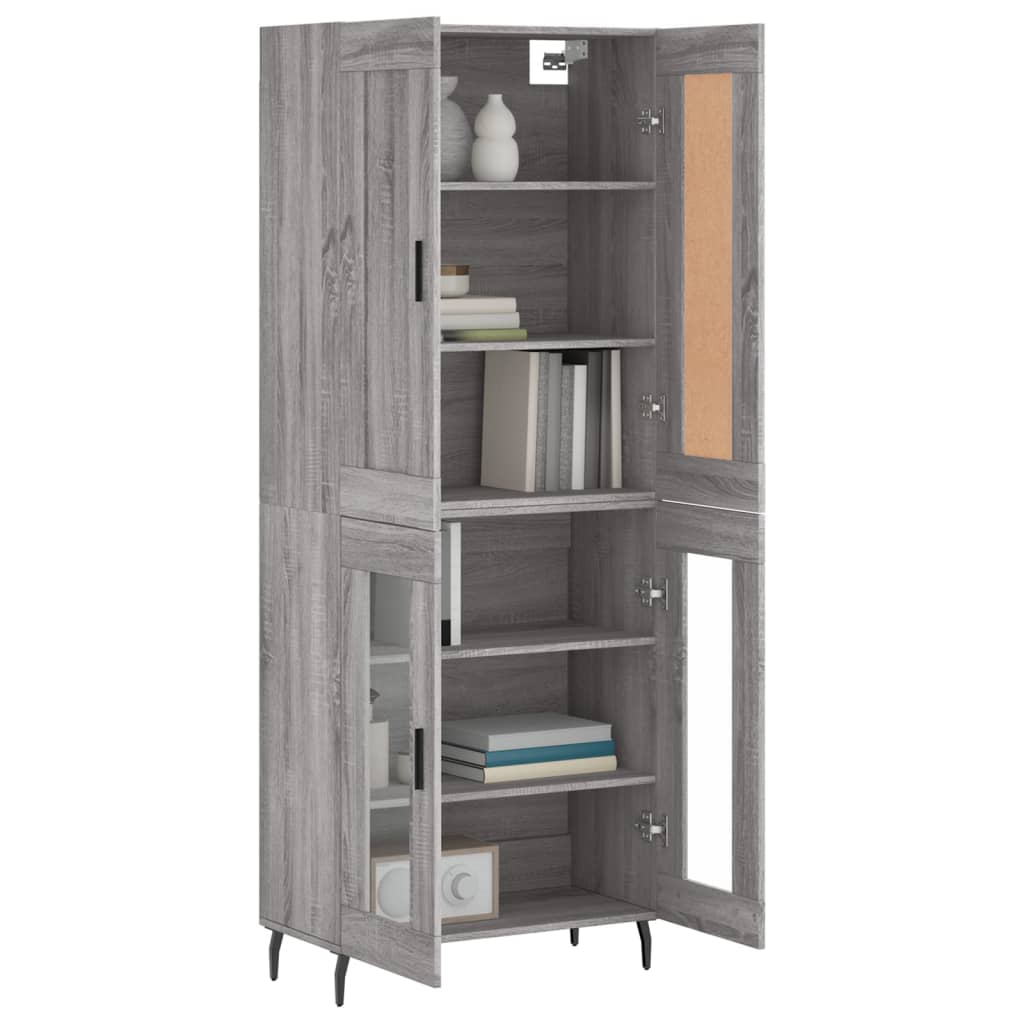 Image Buffet haut Sonoma gris 69,5x34x180 cm Bois d'ingénierie | Xios Store SNC vidaXL Xios Store SNC