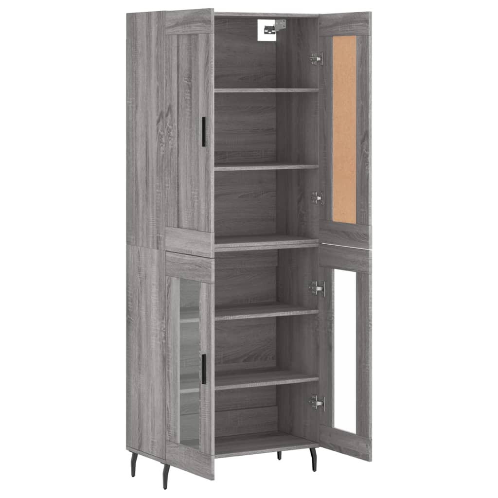 Image Buffet haut Sonoma gris 69,5x34x180 cm Bois d'ingénierie | Xios Store SNC vidaXL Xios Store SNC