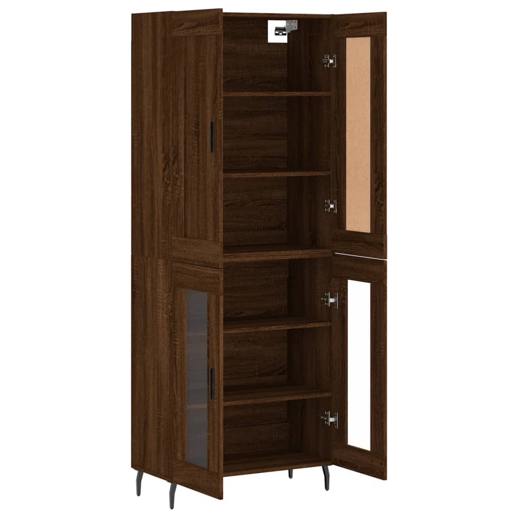 Image Buffet haut Chêne marron 69,5x34x180 cm Bois d'ingénierie | Xios Store SNC vidaXL Xios Store SNC