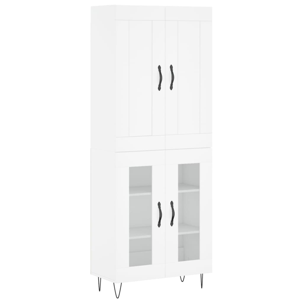 Image Buffet haut Blanc 69,5x34x180 cm Bois d'ingénierie | Xios Store SNC vidaXL Xios Store SNC