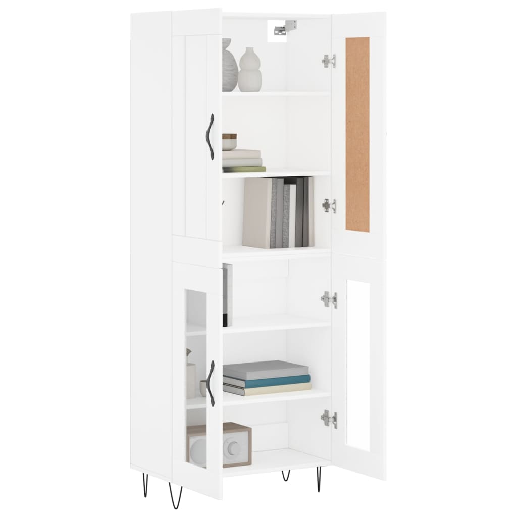 Image Buffet haut Blanc 69,5x34x180 cm Bois d'ingénierie | Xios Store SNC vidaXL Xios Store SNC