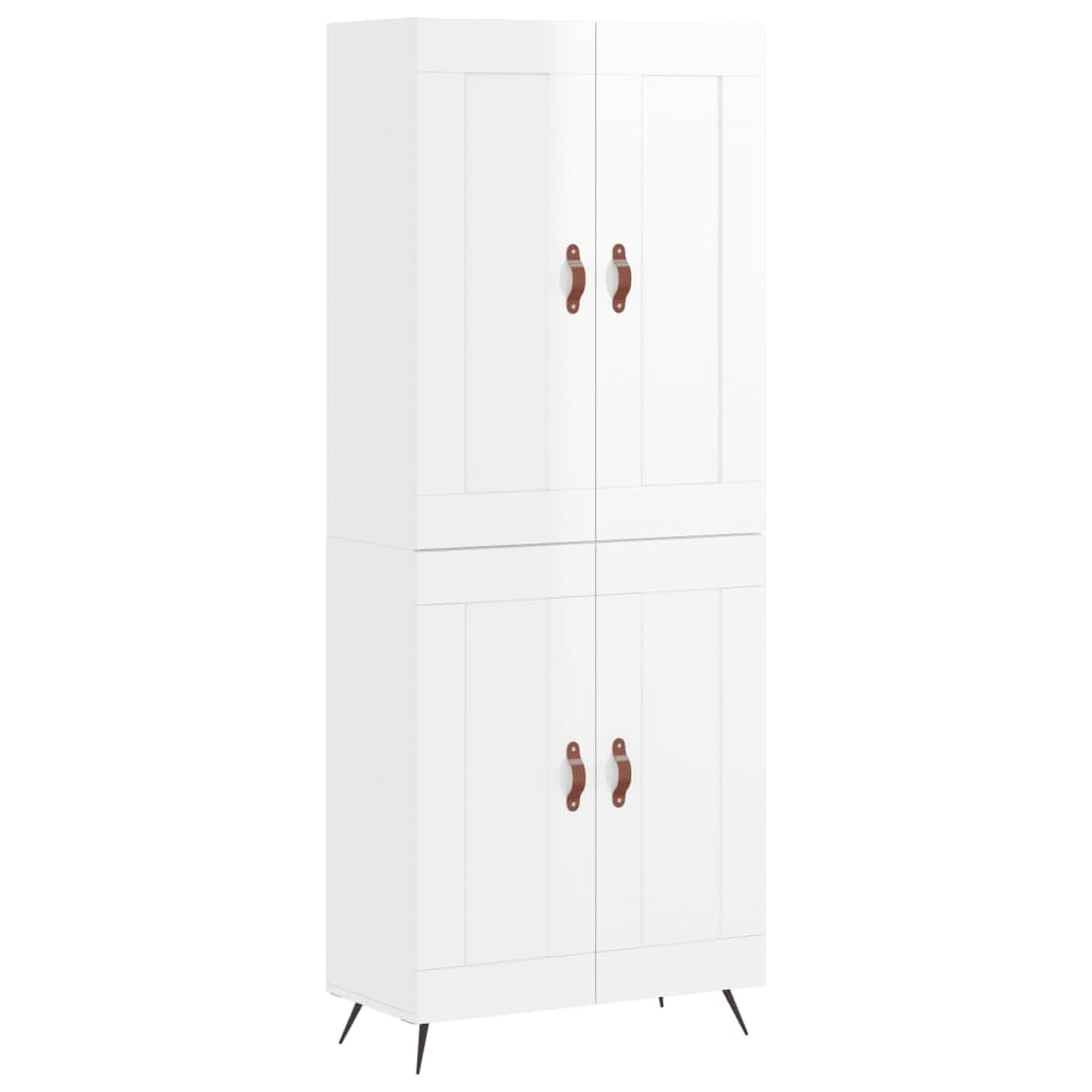 Image Buffet haut Blanc brillant 69,5x34x180 cm Bois d'ingénierie | Xios Store SNC vidaXL Xios Store SNC