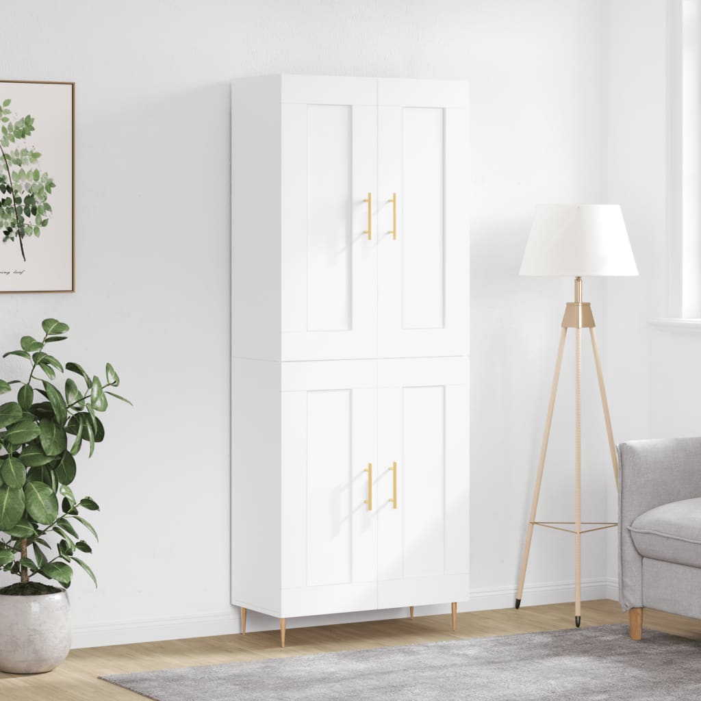 Image Buffet haut Blanc 69,5x34x180 cm Bois d'ingénierie | Xios Store SNC vidaXL Xios Store SNC