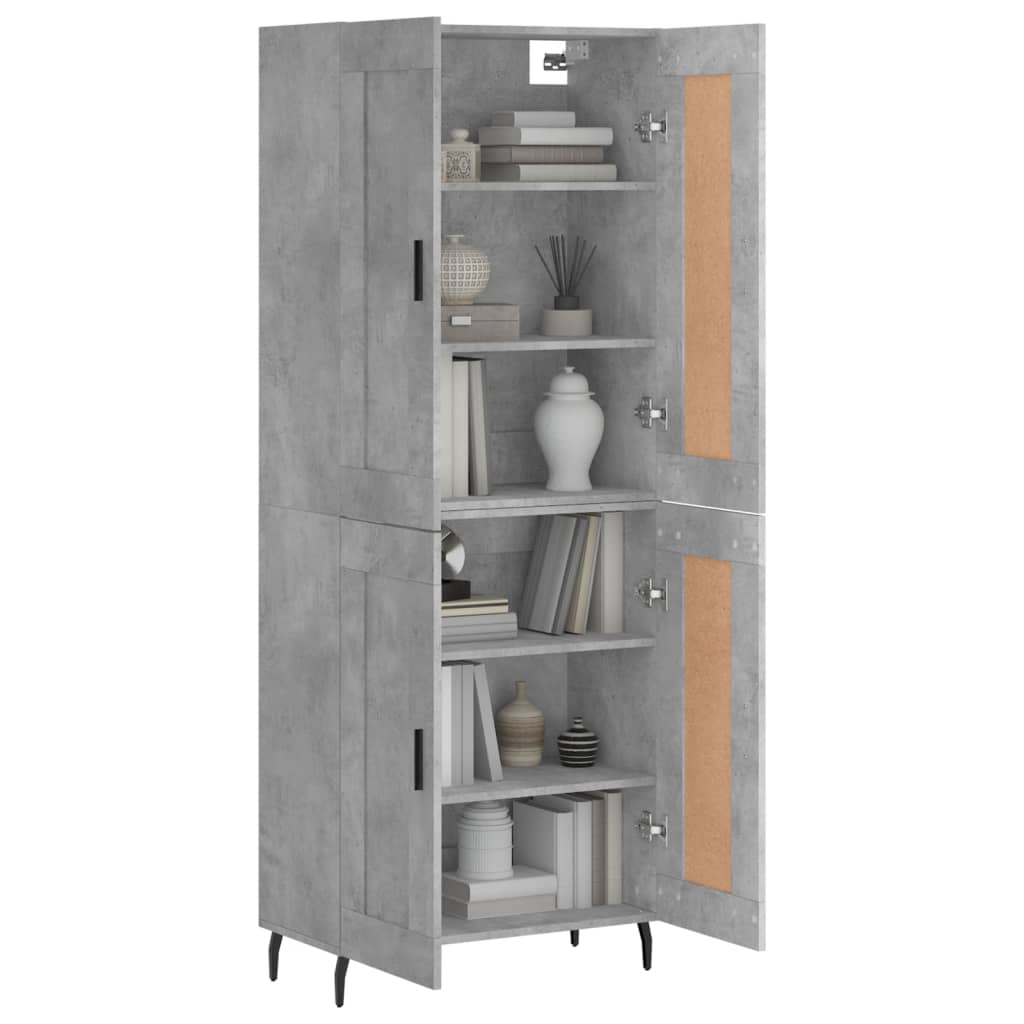 Image Buffet haut Gris béton 69,5x34x180 cm Bois d'ingénierie | Xios Store SNC vidaXL Xios Store SNC