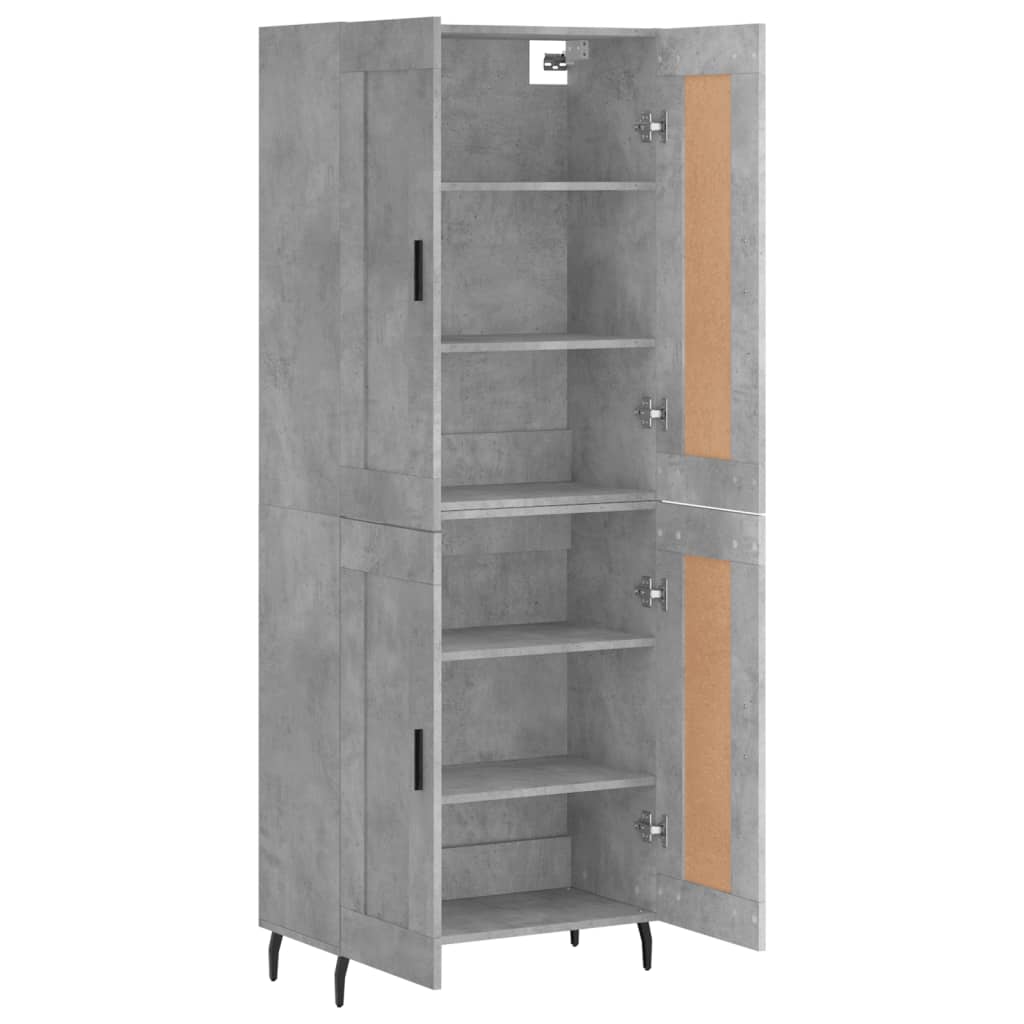 Image Buffet haut Gris béton 69,5x34x180 cm Bois d'ingénierie | Xios Store SNC vidaXL Xios Store SNC