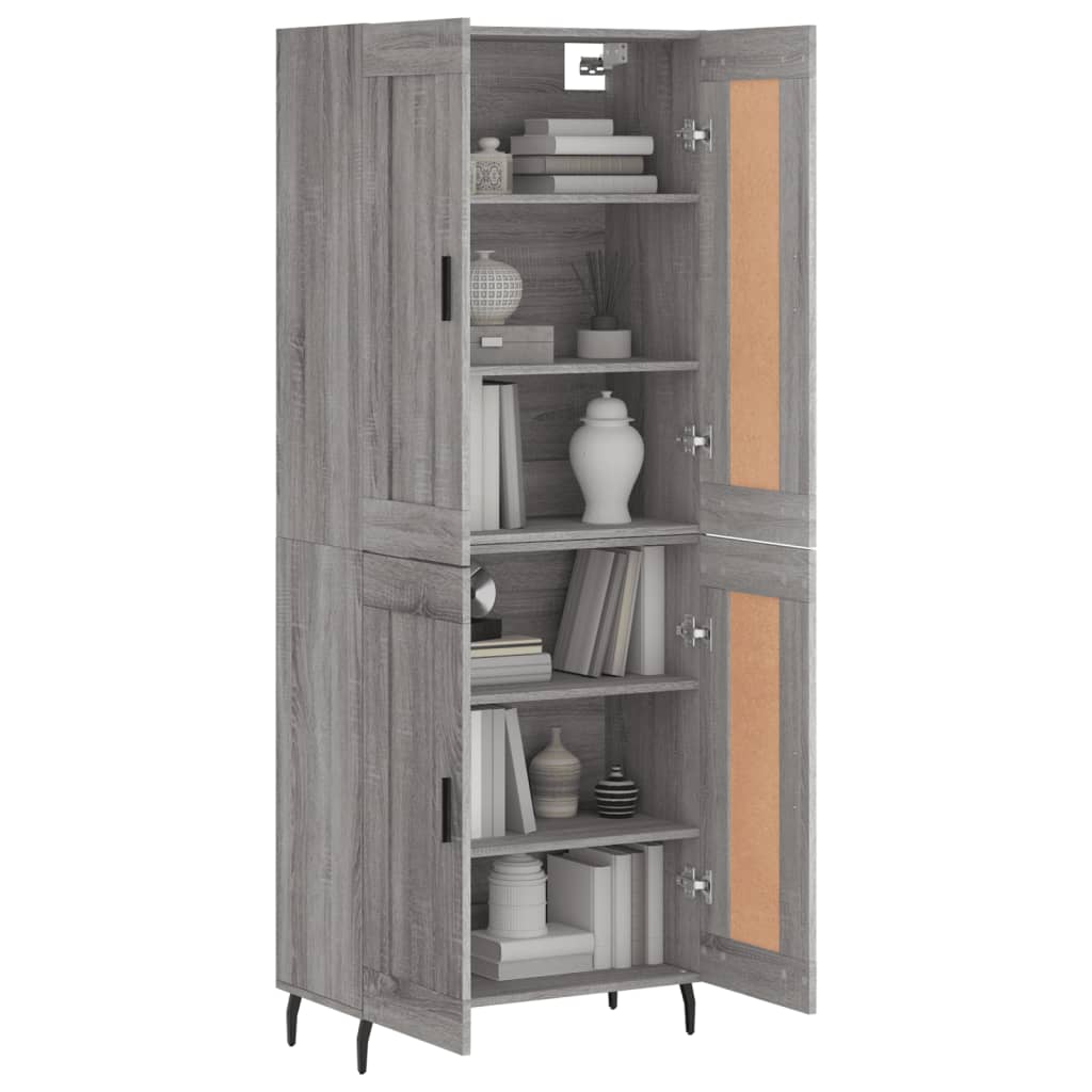 Image Buffet haut Sonoma gris 69,5x34x180 cm Bois d'ingénierie | Xios Store SNC vidaXL Xios Store SNC