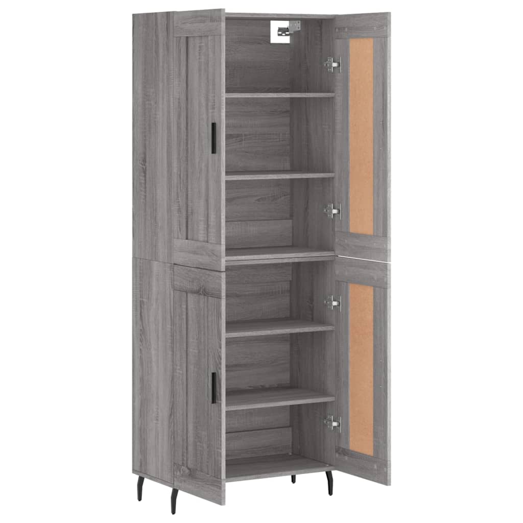 Image Buffet haut Sonoma gris 69,5x34x180 cm Bois d'ingénierie | Xios Store SNC vidaXL Xios Store SNC