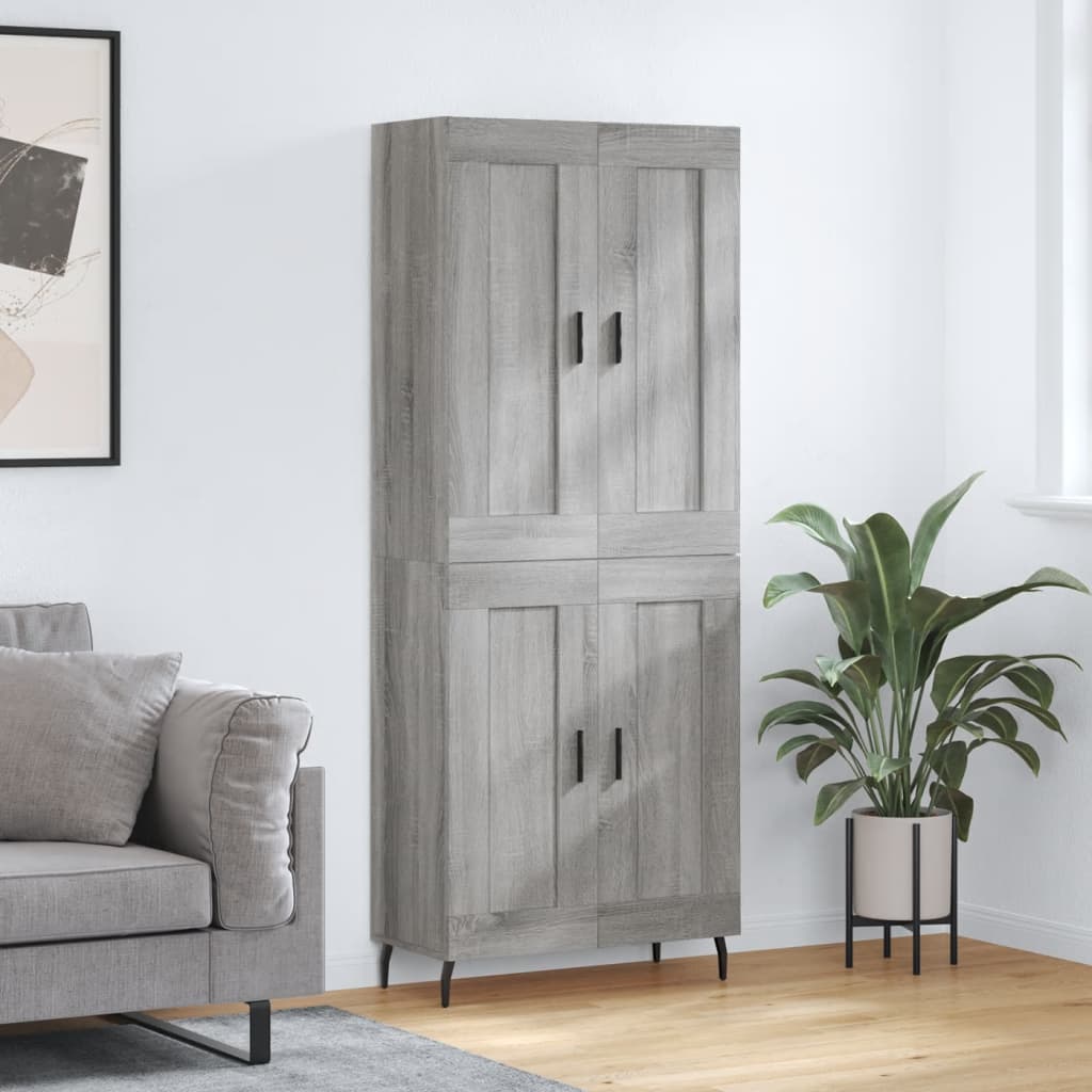 Image Buffet haut Sonoma gris 69,5x34x180 cm Bois d'ingénierie | Xios Store SNC vidaXL Xios Store SNC