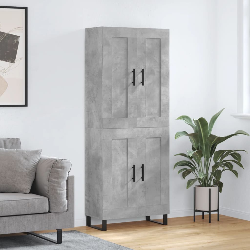 Image Buffet haut Gris béton 69,5x34x180 cm Bois d'ingénierie | Xios Store SNC vidaXL Xios Store SNC