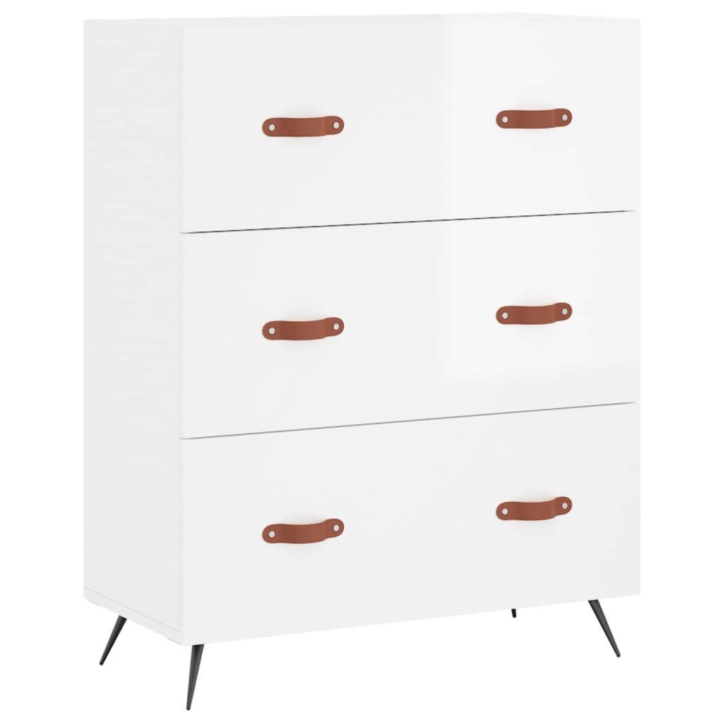 Image Buffet haut Blanc brillant 69,5x34x180 cm Bois d'ingénierie | Xios Store SNC vidaXL Xios Store SNC