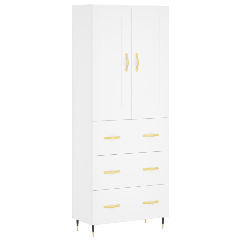 Image Buffet haut Blanc 69,5x34x180 cm Bois d'ingénierie | Xios Store SNC vidaXL Xios Store SNC