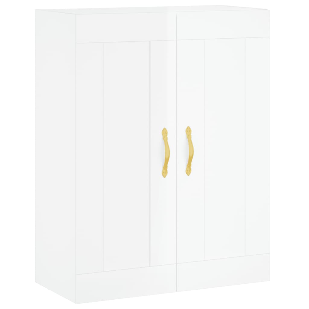 Image Buffet haut Blanc brillant 69,5x34x180 cm Bois d'ingénierie | Xios Store SNC vidaXL Xios Store SNC