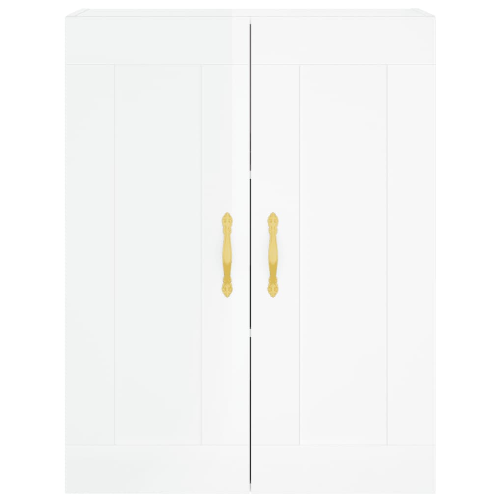 Image Buffet haut Blanc brillant 69,5x34x180 cm Bois d'ingénierie | Xios Store SNC vidaXL Xios Store SNC