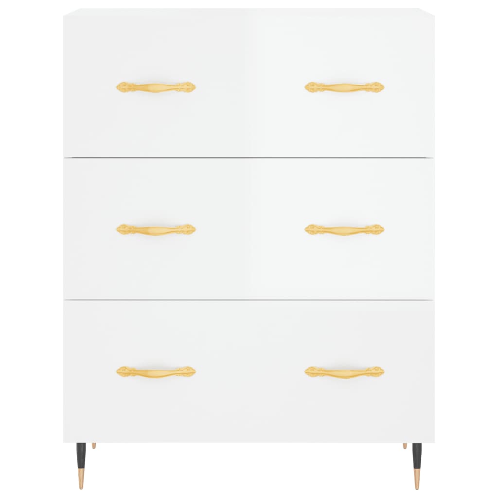 Image Buffet haut Blanc brillant 69,5x34x180 cm Bois d'ingénierie | Xios Store SNC vidaXL Xios Store SNC