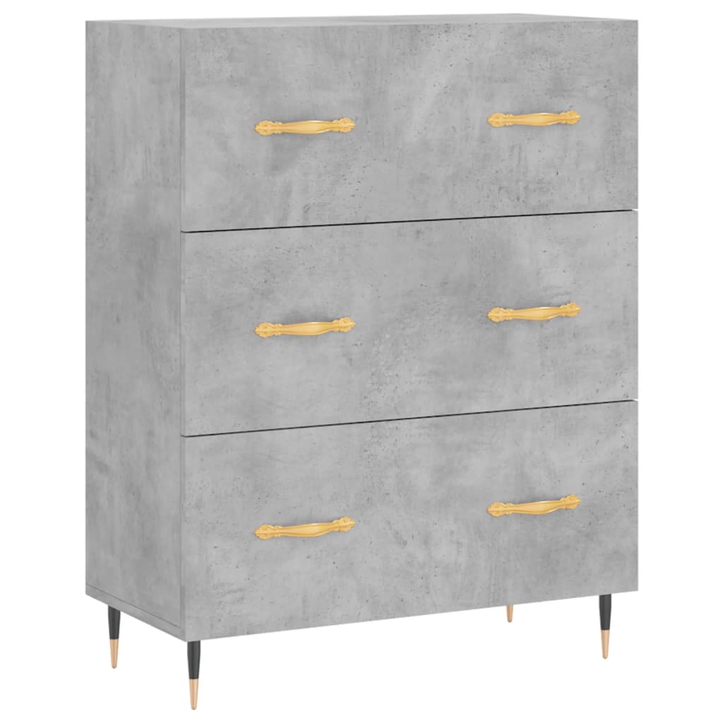 Image Buffet haut Gris béton 69,5x34x180 cm Bois d'ingénierie | Xios Store SNC vidaXL Xios Store SNC