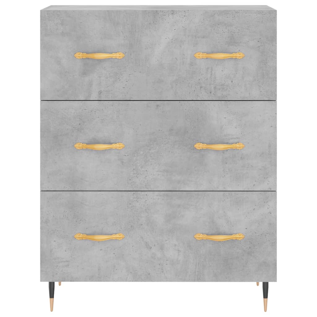 Image Buffet haut Gris béton 69,5x34x180 cm Bois d'ingénierie | Xios Store SNC vidaXL Xios Store SNC