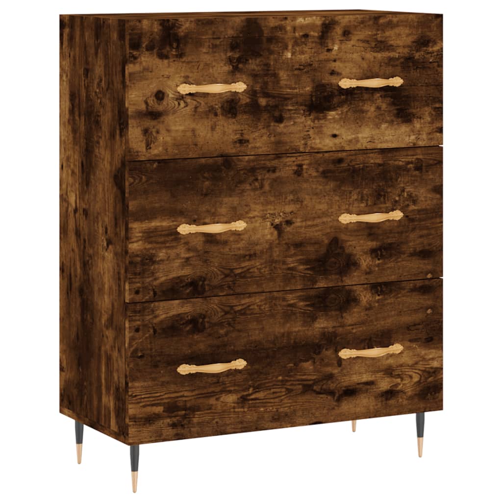 Image Buffet haut Chêne fumé 69,5x34x180 cm Bois d'ingénierie | Xios Store SNC vidaXL Xios Store SNC