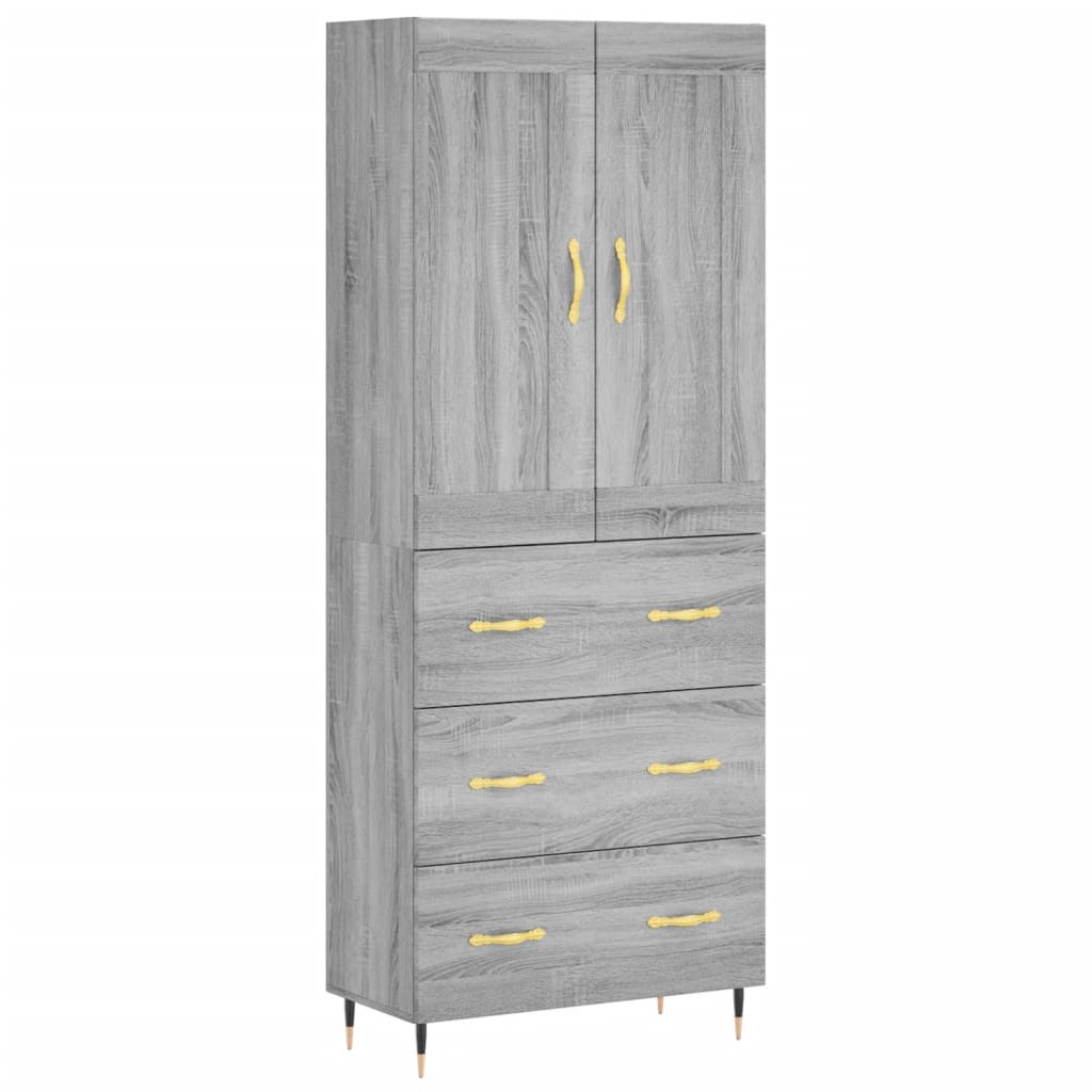 Image Buffet haut Sonoma gris 69,5x34x180 cm Bois d'ingénierie | Xios Store SNC vidaXL Xios Store SNC